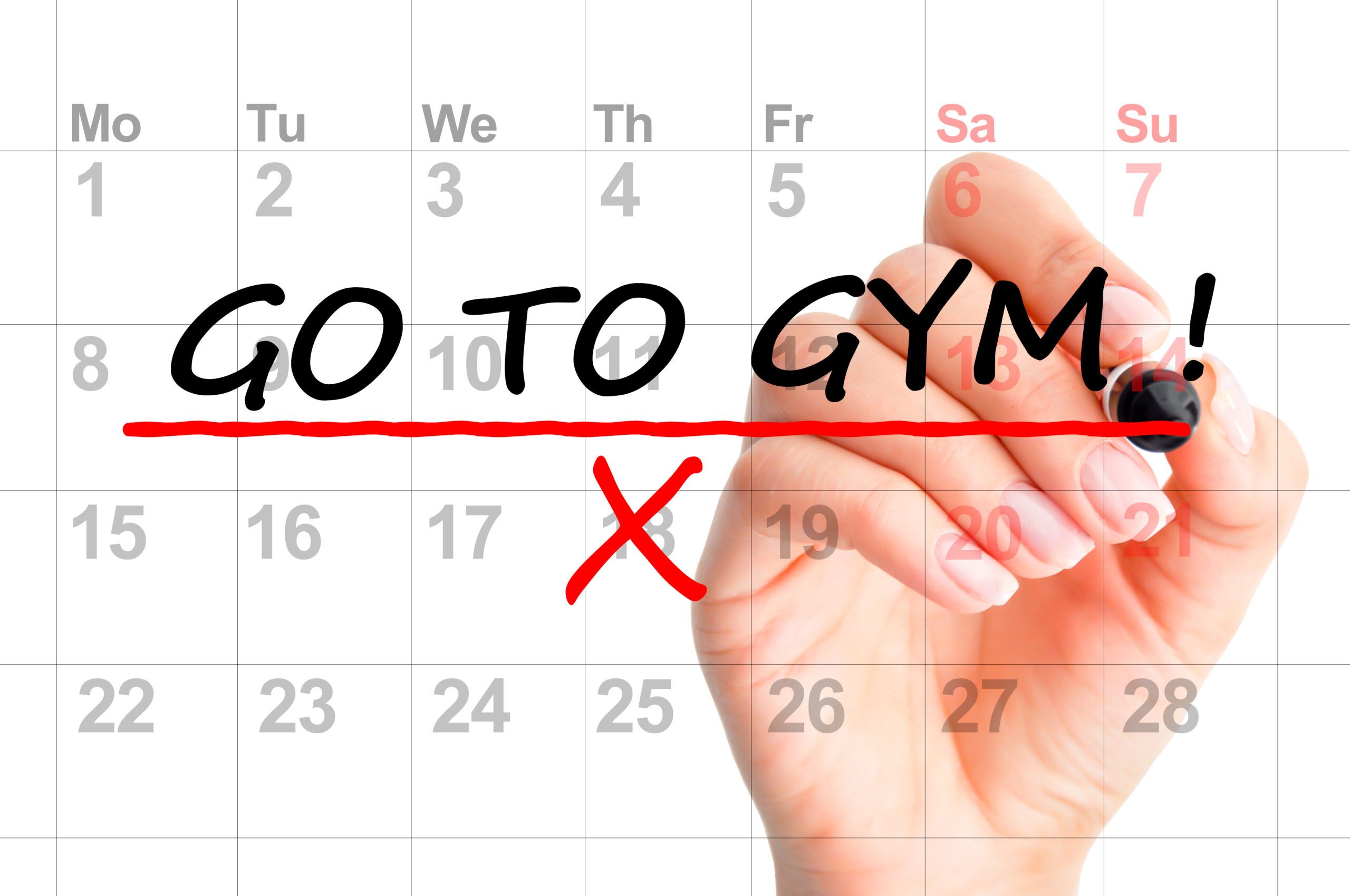 Start exercise hand written on a calendar page